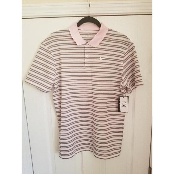 𝅺NIKE Men's Dri-fit Victory Stripe Polo - Picture 1 of 12